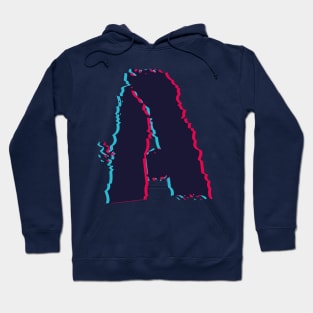 Glitch letter A, distorted A, Hoodie